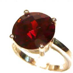 Hessonite Ring With Natural Garnet/Gomed Stone Lab Certified Brass Garnet Gold Plated Ring-image-108