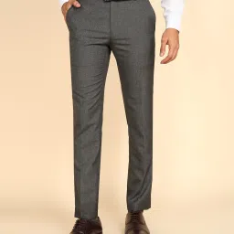 Men Regular Fit Grey Polyester Trousers-image-34
