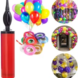 Solid Balloon Decorating Garland - 1 Balloon Pump & 15 Pcs Curling Ribbon Multi Balloon Bouquet-46