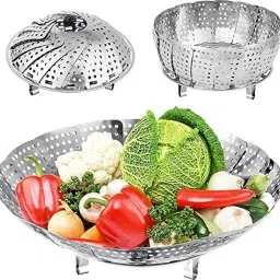 PANCA Vegetable Steamer Basket, Momo Maker, Food Strainer, Stainless Steel Collapsible Strainer-14