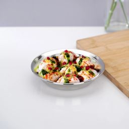 sumeet S.S Heavy Gauge Multi Utility Serving Plates with Mirror Finish 16.5cm, Set of 6 Half Plate image 3