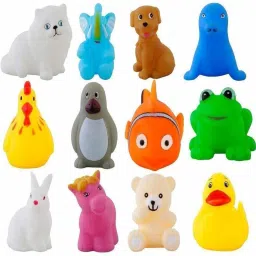 Animal Shaped Bath Toys Pack of 12 pic Rattle-image-46