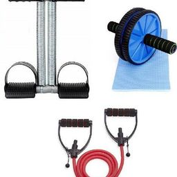 fitronyx tummy trimmer with ab wheel and adjustable single toning tube Fitness Accessory Kit Kit-picture-0