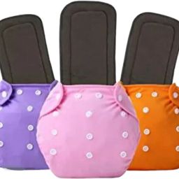 Newborn Nappy for Baby| Reusable Adjustable Pack of 3 Cloth Diaper+3 Insert Pads-image-81