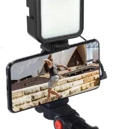 EL SMO Vlogging Kit with Microphone Light Tripod Phone Holder Remote Control MonopodKit Monopod Kit-19