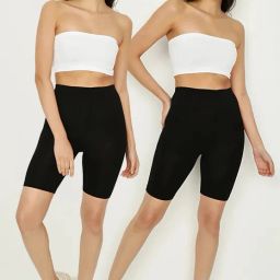 Self Design Women Black Tights-11