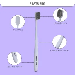 care cub Green & White ZigZig Nano10000 Bristle BPA Free Effect For Sensitive Teeth Ultra Soft Toothbrush image 4