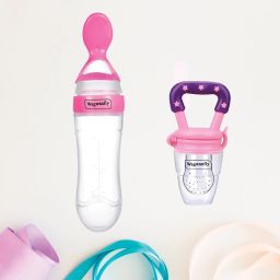 Baby Food Feeding Spoon Ultra Soft Food Grade Silicone Pink - 240 ml-image-94