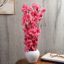 flipkart perfect homes Orchid Artificial Flowers with White Pot for Home Décor and Gifting Pink Orchids Artificial Flower with Pot-picture-0