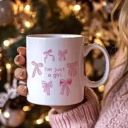 manorath I Am Just A Girl White Printed Ceramic Coffee mug Ceramic Coffee Mug-picture-4