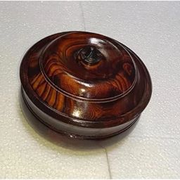 Wood Chapati Box, Wooden Hot Pot Roti Dabba with Lid, Roti Cook and Serve Casserole-image-51