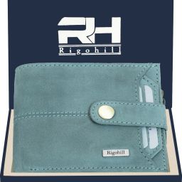 Men Casual Blue Genuine Leather RFID Wallet-image-93