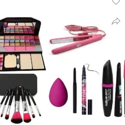makeup kit for men and women with eyeshadow and straightener-34