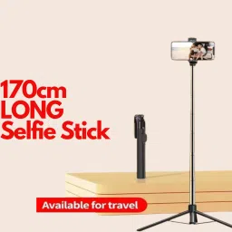 CROWNVIZ Super Long Selfie stick 170cm Y17 Selfie Stick Tripod Flash included expandable features Bluetooth Selfie Stick-image-10