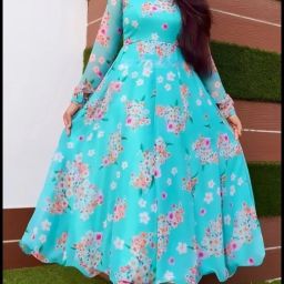 Printed Georgette Stitched Anarkali Gown-image-85