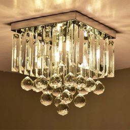 Modern Crystal Ceiling light 23cm Glass Chandelier for Hall, Hotel, Resort Chandelier Ceiling Lamp-image-43