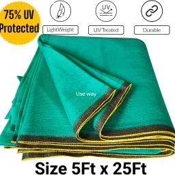 Green Shade Net (5ft x 25ft)-75% Sunlight Block For Gardening/Plant/Balcony Portable Green House-picture-2
