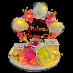 Engagement Ring Platter Personalized Name & Date Wedding Ring Platter Wood Decorative Platter-image-33
