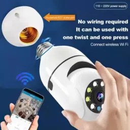 SATTOBISION CCTV Camera Wireless Bulb Shape V380 Pro Spy Camera wifi camera mobile connect Security Camera-picture-15