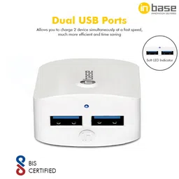 Inbase Type A 2-Port Fast Charger (Type A to Micro USB Cable, Multiple Protection, White) image 4