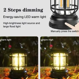 Portable Outdoor Lamp Hanging Lamp Black Metal, Plastic Hanging Lantern-image-61