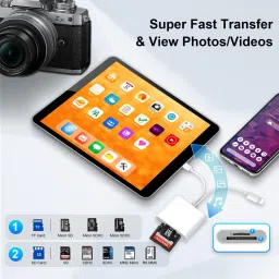 Zorbes SD Card Reader for iPhone iPad USB OTG Adapter Memory Card Reader Connector Card Reader image 3