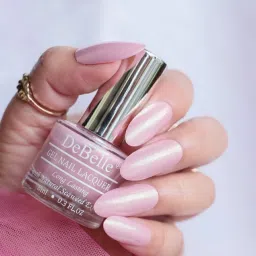High Gloss Premium Quality Long Lasting Nail Polish Delicate Doris(Light Baby Pink with Gold)-19