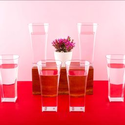 (Pack of 6) Squarish Unbrekable Water/Juice/Beer Plastic Glass / Clear Drinking Glass Set Water/Juice Glass-image-56