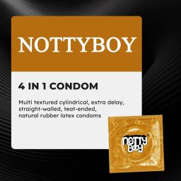 nottyboy Extra Time, Ribbed, Extra Dotted and Plain Lubricated Condom image 3