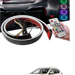 Carbon Fibre LED Rear Spoiler with Remote Control for Car Trunk Universal Exterior Car LED Tail Light Strip fit for Roof, Wing, Brake Light, Turn Signal Light Spoiler Lip Kit m188 Car Fancy Lights-image-82