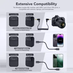 vook Wireless Mic with ANC+ENC AI Noise Cancellation for Video Recording Microphone image 4