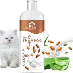 5 in 1 Almond Milk Cat Shampoo with Conditioner for Persian Cat & All Cat Types Anti-fungal, Anti-microbial, Conditioning, Flea and Tick, Whitening and Color Enhancing Marigold Cat Shampoo-5
