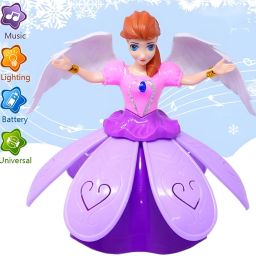 Dancing Doll Princess Musical 360 Degree Rotating Angel Girl Flashing Lights-13