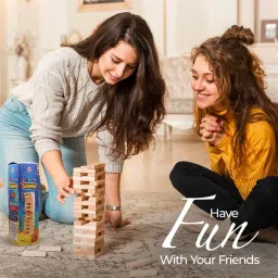dandles Wooden Tipsy Tower 54 Pcs Wooden Building Block, Stacking Game image 3