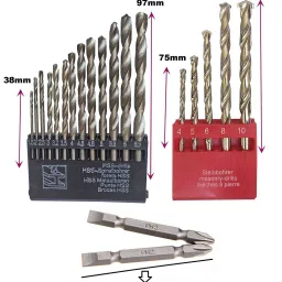 inditrust 6month Warranty Reversible Electric drill machine Variable speed with 13pc Hss bit 5pc Masonry 2pc Ph2 bit 20pc screw & Gitti set Hammer Drill image 4
