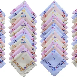 S4S Pack of 48 Women's 100% Cotton ["Multicolor"] Handkerchief-image-32