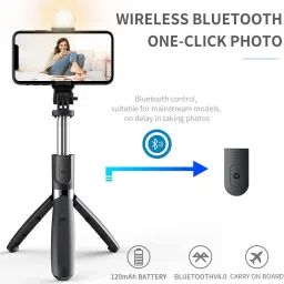 BUFONA Selfie Stick Tripod Flash Light BT Remote Control Mobile Stand Gimbal Stabilizer Tripod, Monopod, Monopod Kit, Tripod Ball Head, Tripod Bracket, Tripod Clamp, Tripod Kit image 2
