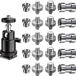 MILLETS Camera Screw, 21 Pcs 1/4 Inch and 3/8 Inch Converter Threaded Screws 1/4" Flash Shoe Adapter-1