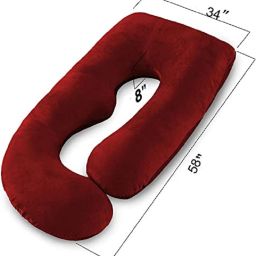 Polyester Fibre Solid Pregnancy Pillow Pack of 1-image-87