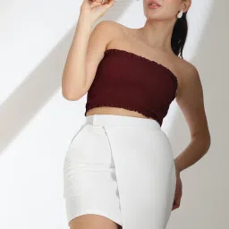 Women Solid Regular White Skirt-picture-16