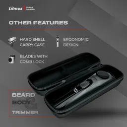 Litmus CT-100 Beard & Body Trimmer with Hard Shell Carry Case | 20 L Trimmer 100 min Runtime 20 Length Settings image 3