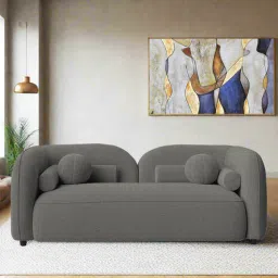 febonic Corny Boucle Fabric 2 Seater Sofa In Moon Grey Colour-picture-16