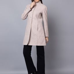 chkokko Tweed Solid Coat For Women-picture-1