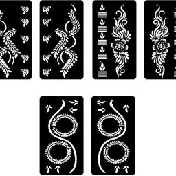 Stunning Combo Mehndi Stencil Sticker Pack Featuring Roses And Leaves-image-33