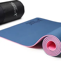 Premium TPE Dual Color Anti-Slip with Cover Bag| Navy Blue + Pink| 6 mm Yoga Mat-image-95