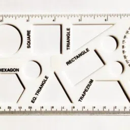 Shape Stencil of 17 Different Shapes Pack of 1 Piece Size - LENGTH-24 cm Width-9.8 cm GEOMETRY Stencil-16