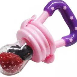 Silicone is a kind of safe and non-toxic material that was confirmed stable and virtually harmless to humans. It's been highly recommend to use in baby products and kitchen, as it won't react with food and drink when cooking and chewing.our baby food feeder pacifier are safe and non-toxic,durable for long lasting use.these baby fruit pacifier feeders are designed for teething baby boy and girl aged 6-12 months 3-in-1 fresh food and fruit feeder it works well as a pacifier fruit holder Teether and Feeder-0