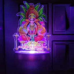 kritam 3D Illusion LED Night Lights for 7 Colors Led Changing LAXMI JI Table Lamp image 3