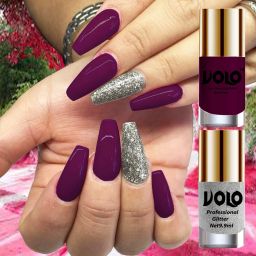 Gloss Shine Wine Nail Polish Glitter High Shine Silver Nail Paint Wine, Silver Glitter-22