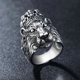 Stylish Lion King Biker Ring for Boy and Men Ring Stainless Steel Silver Plated Ring-image-38